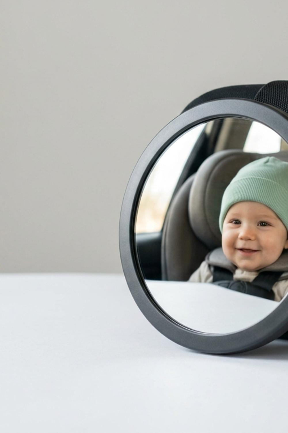 Onco Fixed Headrest Baby Car Mirror - 100% Shatterproof & Shake-Proof, Non-Slip with 360° Rotation