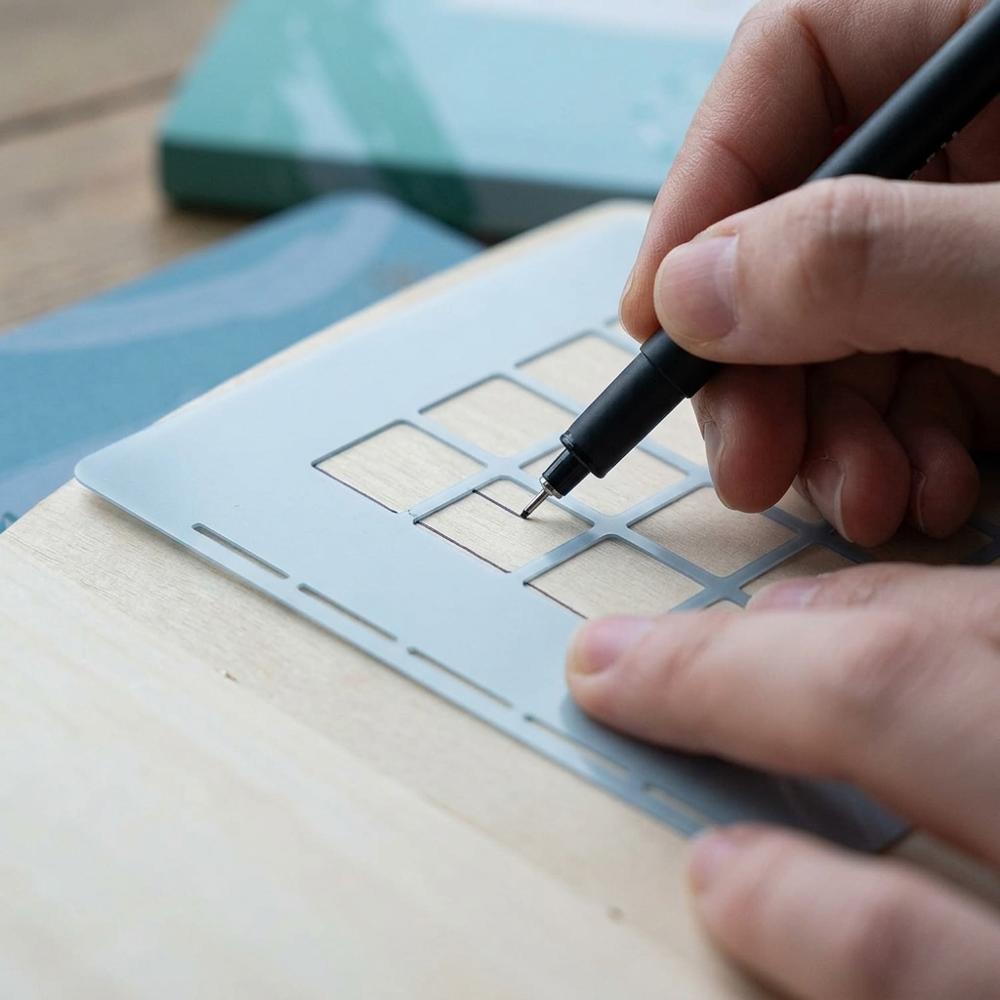 A5 journaling stencils for quick headers, boxes, and tracker shapes