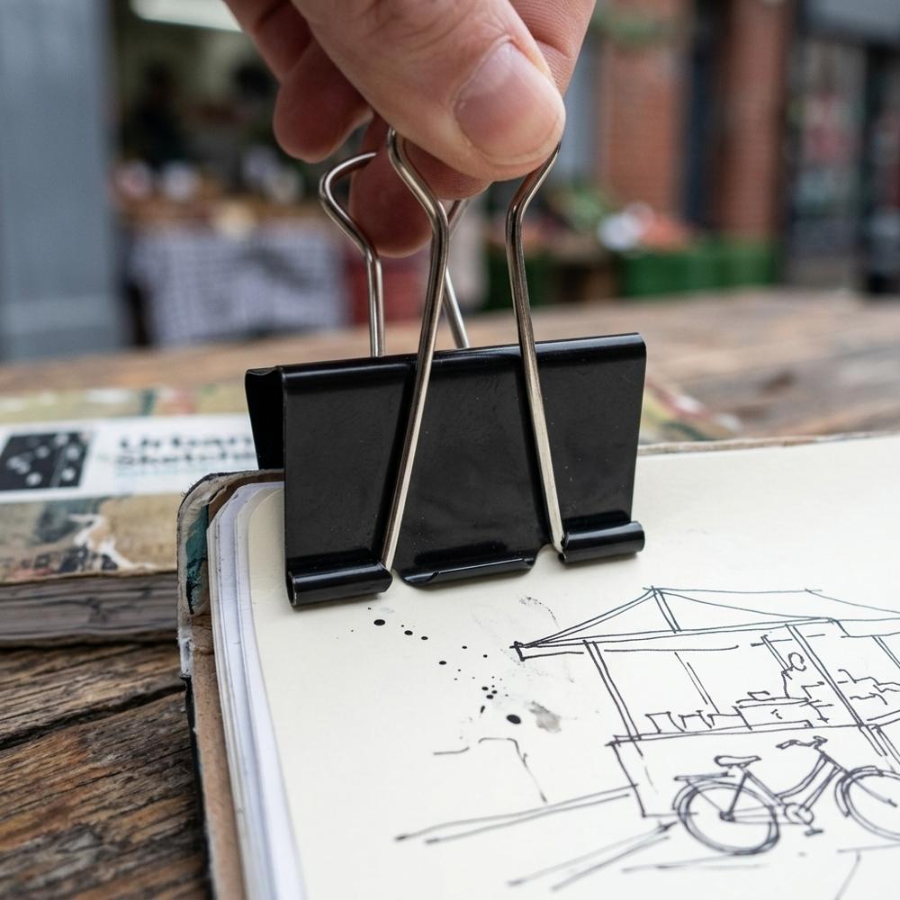Small binder clips to tame pages in the wind