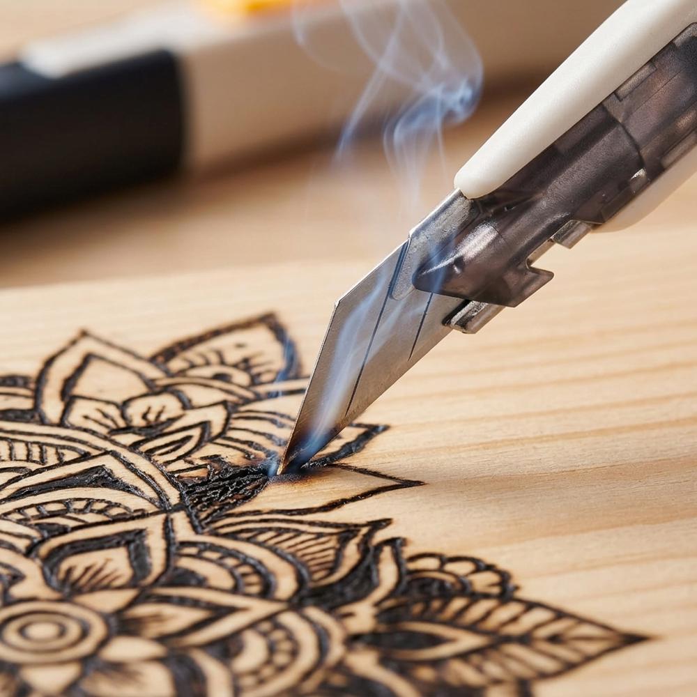precision craft knife for scraping out burn mistakes
