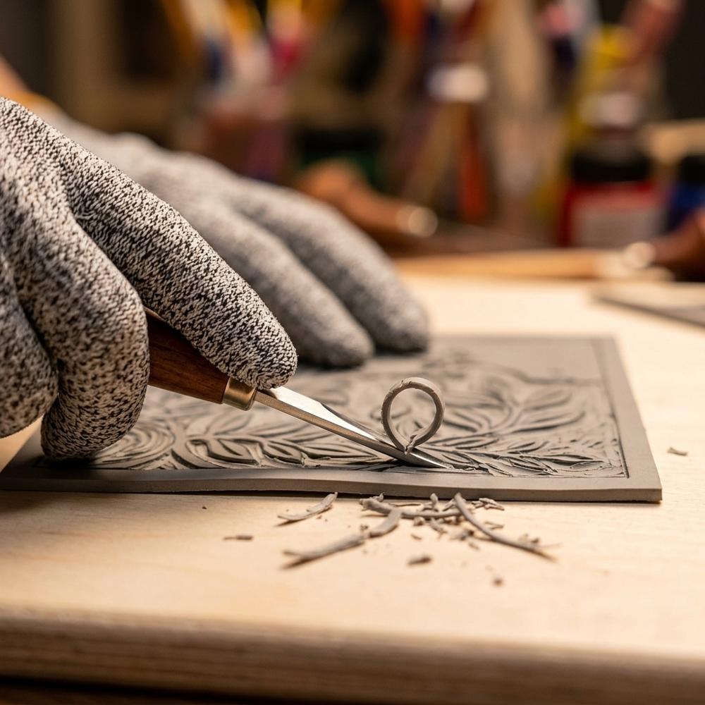 Cut-resistant glove for carving safety