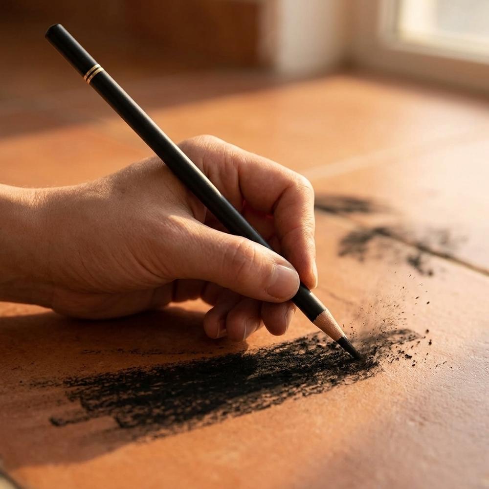 charcoal pencils in a range of grades for edges and detail work