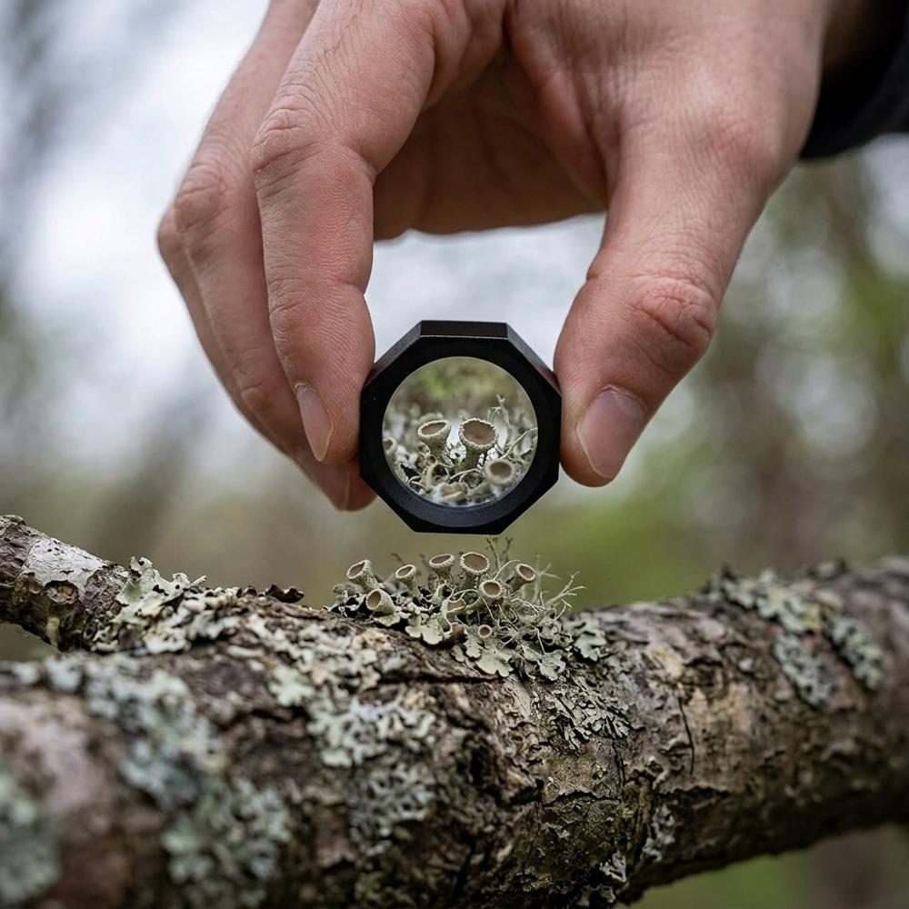 10x folding hand lens for examining moss, lichen and flower parts