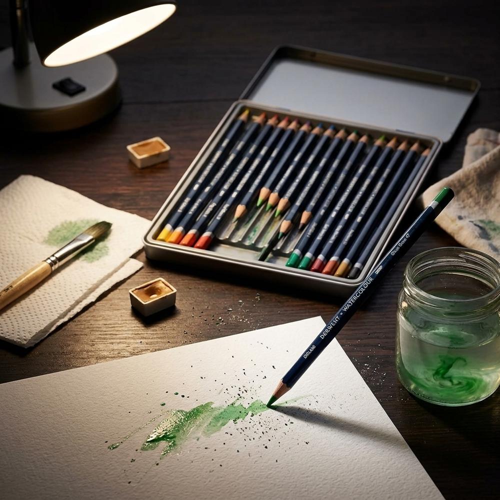 Derwent Akvarelpencils, Metalæske, 12 stk.