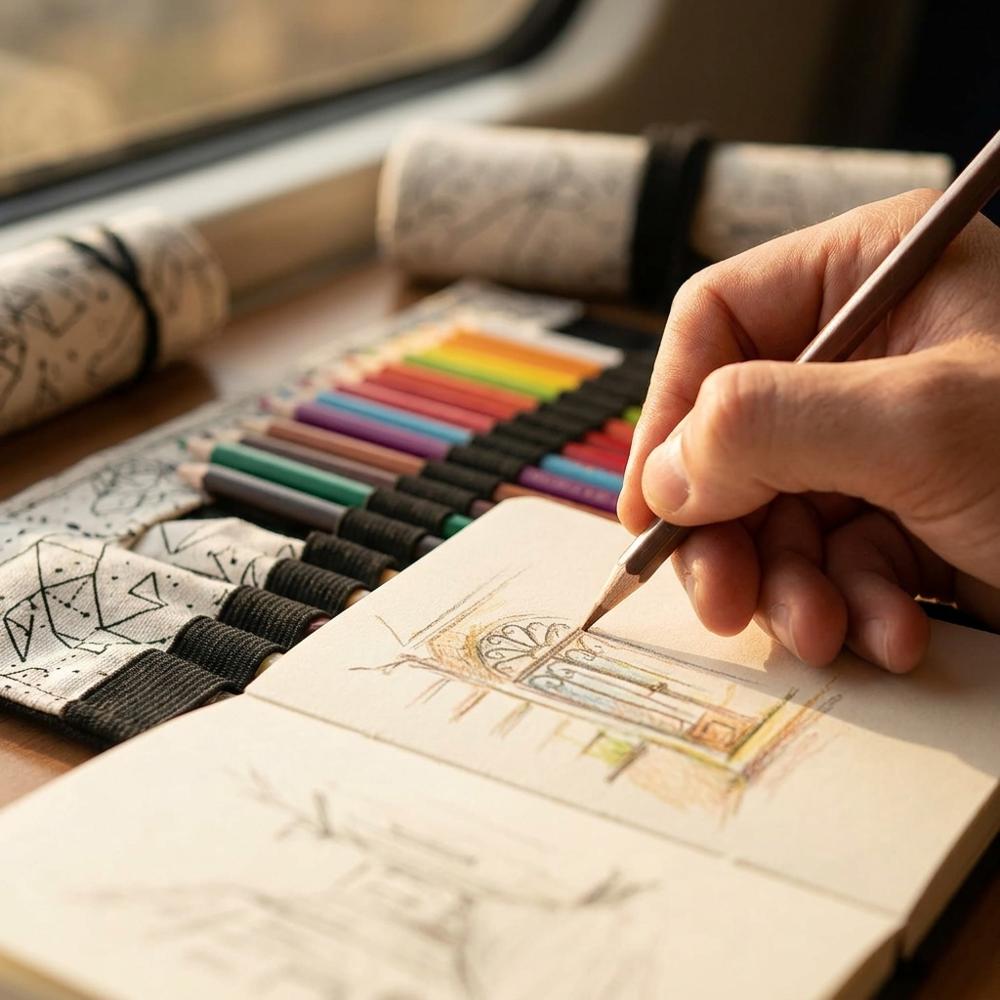 Canvas Artist Pencil Roll (36 Slots)