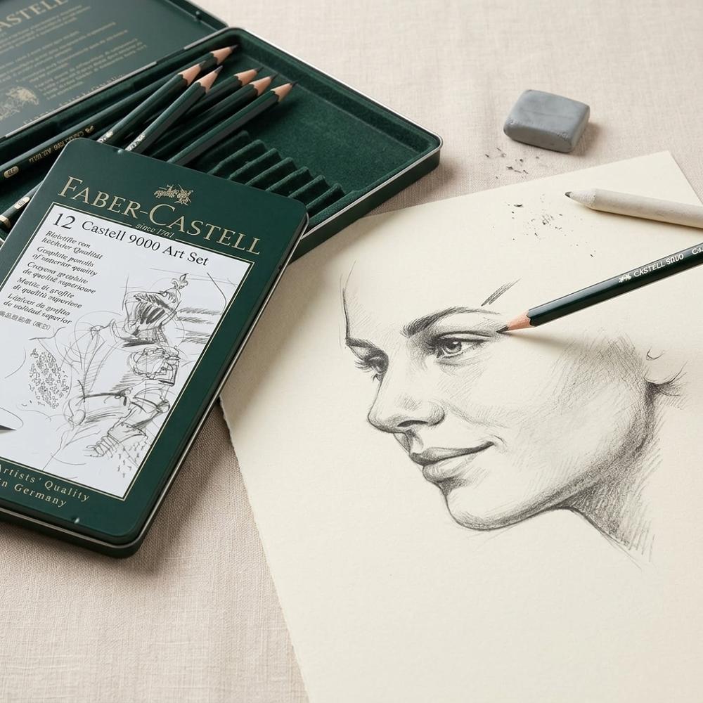 graded graphite pencils for building portrait shadows and halftones