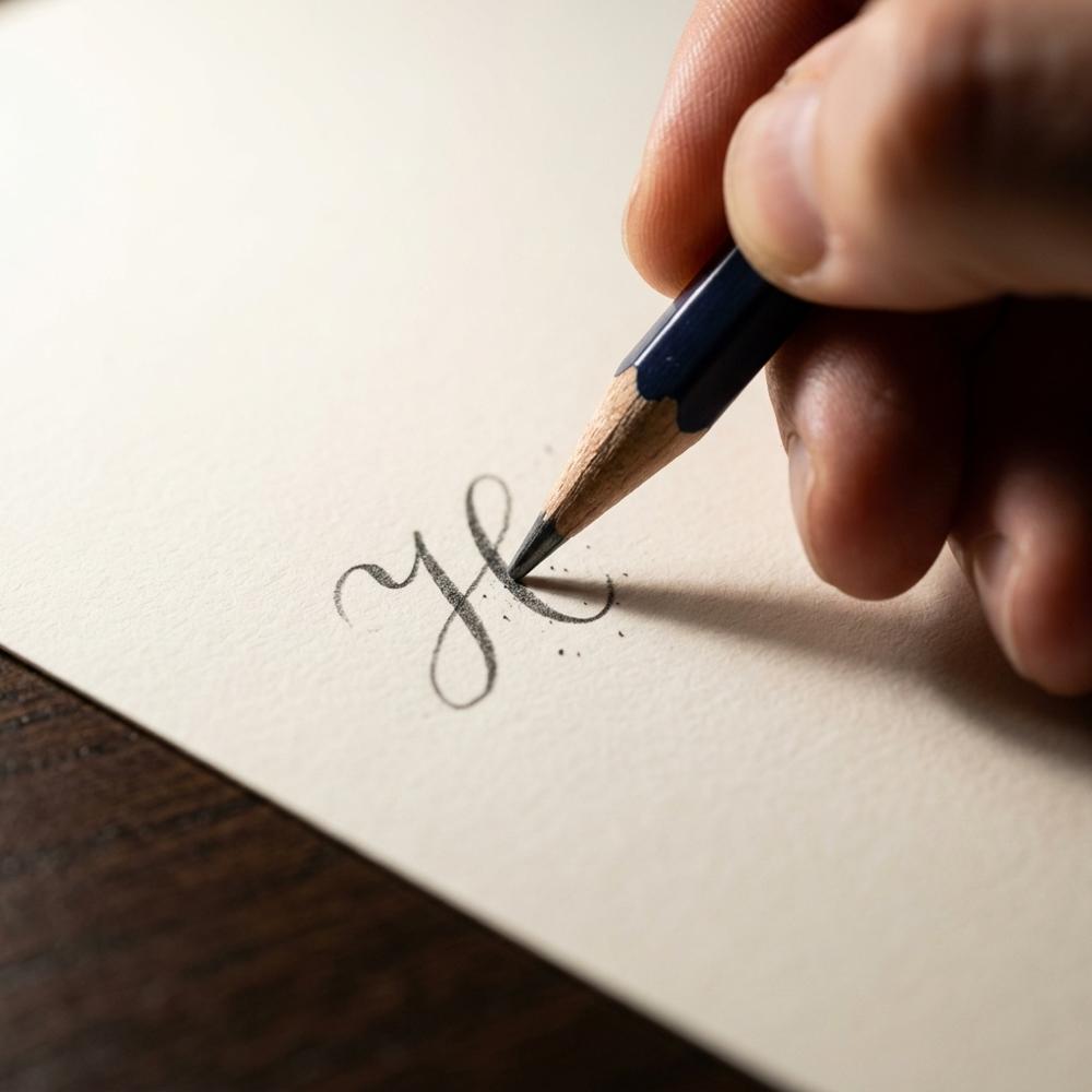 Crayons graphite gradués pour esquisser les lettres