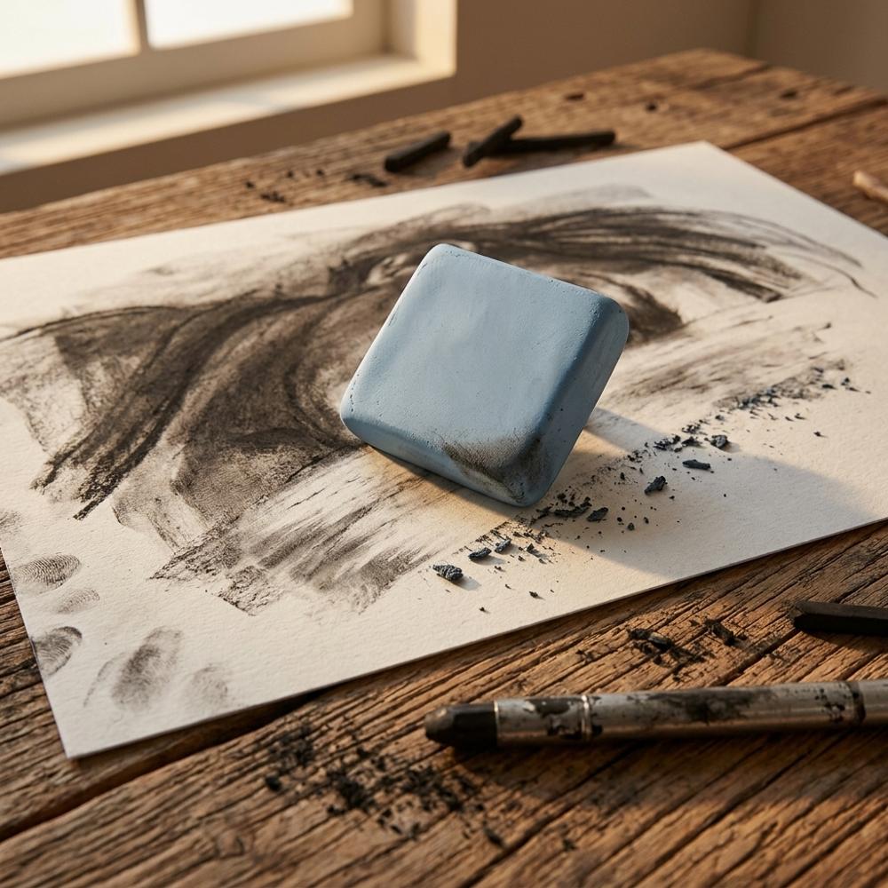 kneaded erasers for lifting highlights back out of charcoal tone