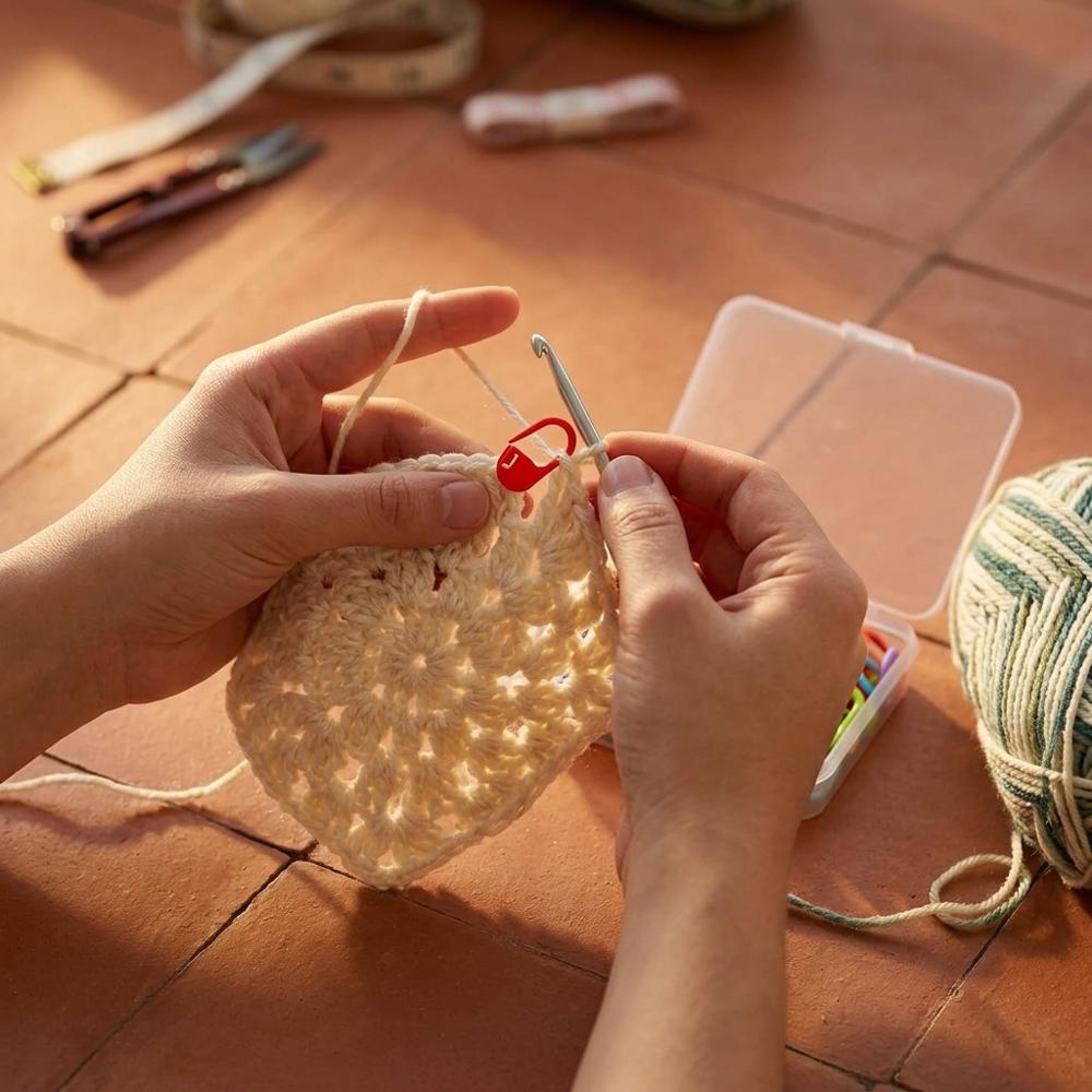 Locking stitch markers for tracking crochet rounds and rows