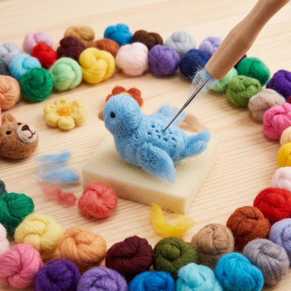 Habbi Wool Roving for Needle Felting, 100 Colors