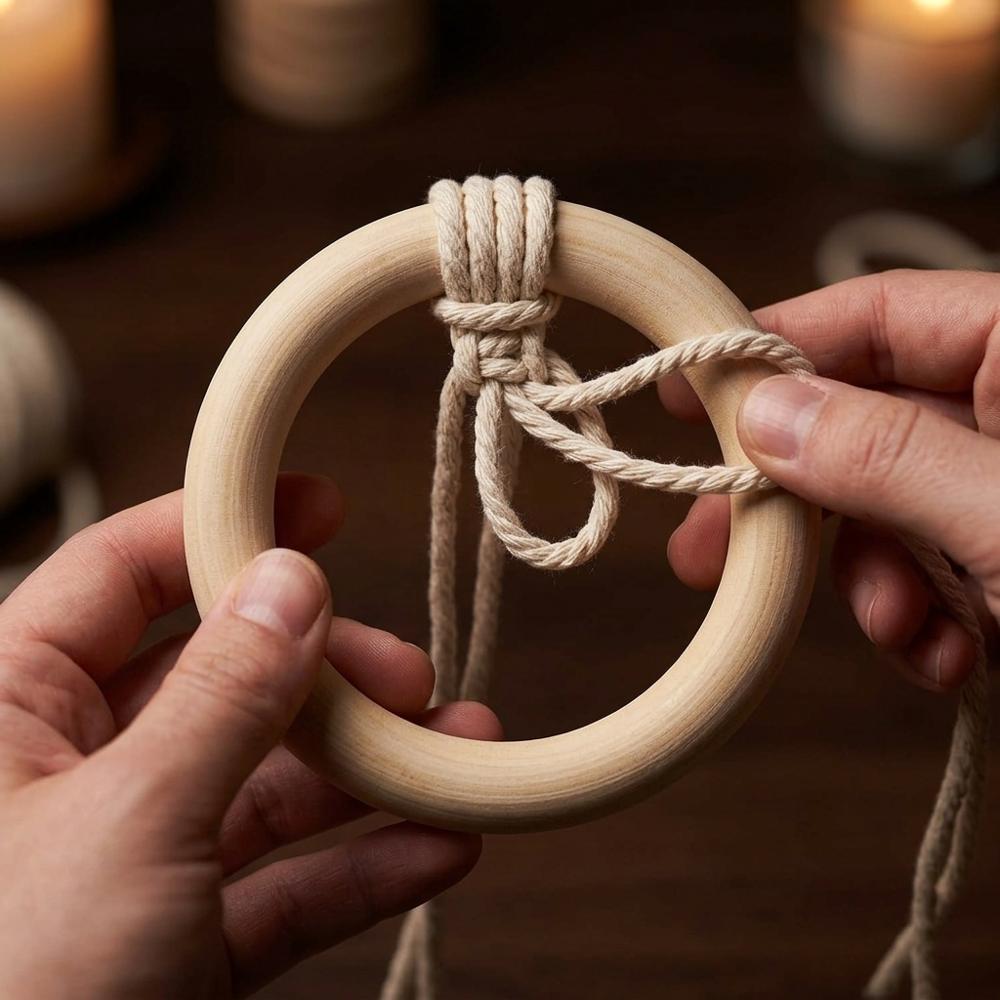 Unfinished wooden rings for macramé plant hangers and hoops