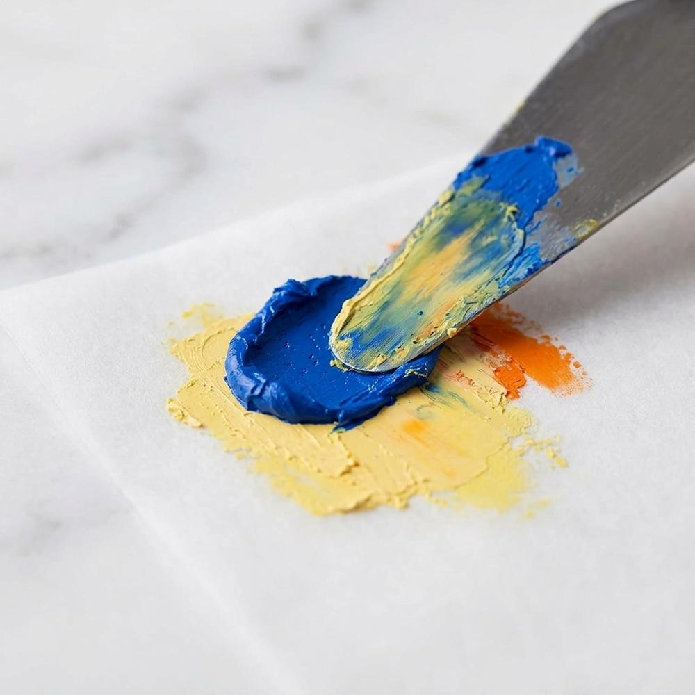 glassine interleaving sheets that protect finished oil pastel work