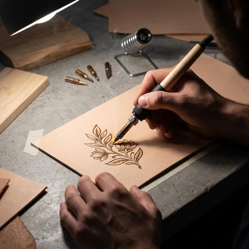 vegetable-tanned leather panels for burning designs