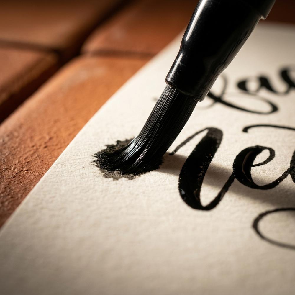 Modern calligraphy practice workbook with guide sheets