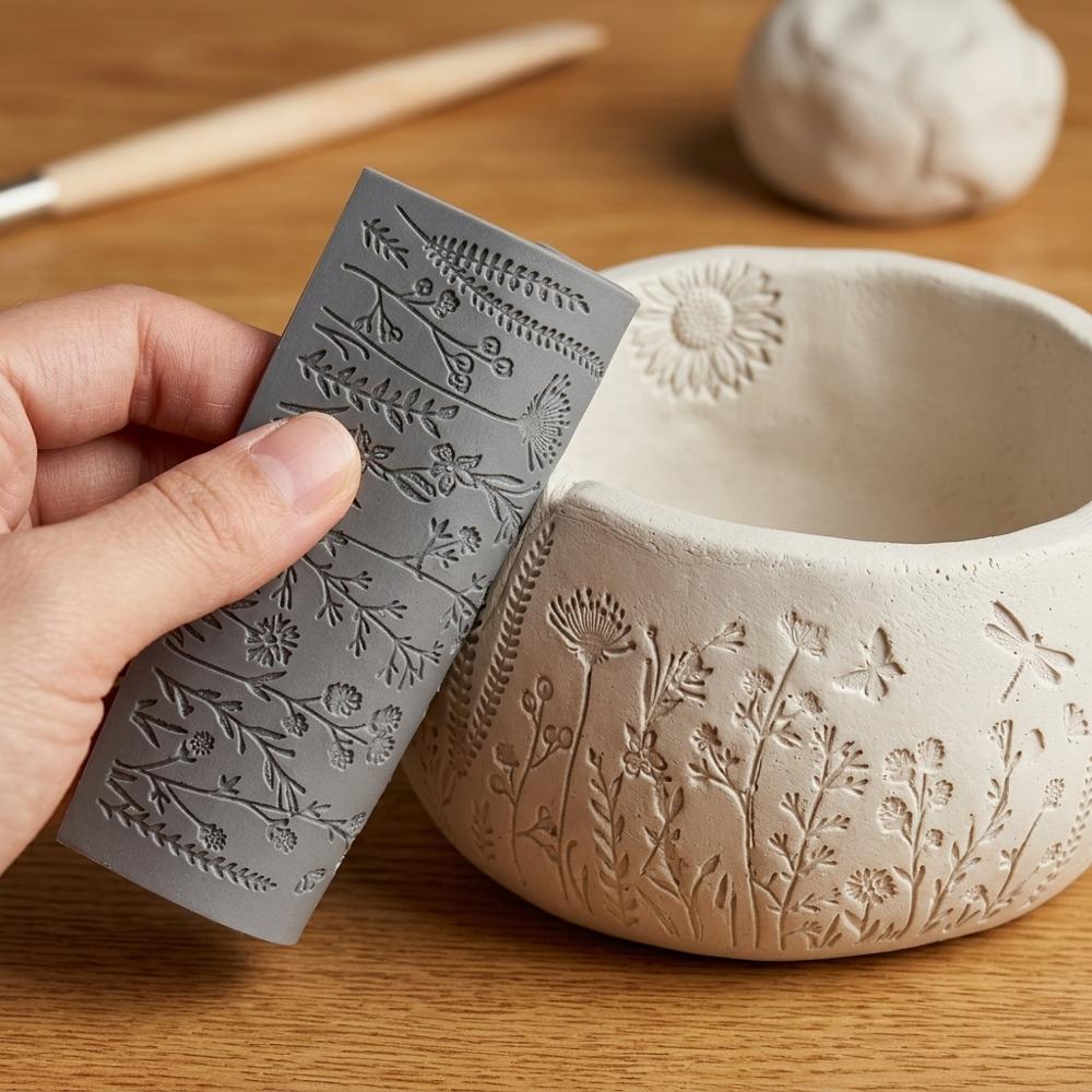 Fogli texture per embossing per imprimere motivi nell'argilla
