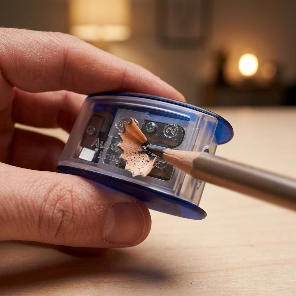 two-step long point sharpener for exposing extra graphite lead