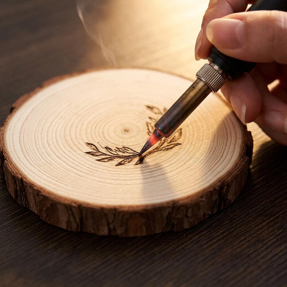 bark-edged wood rounds for ornaments and coasters