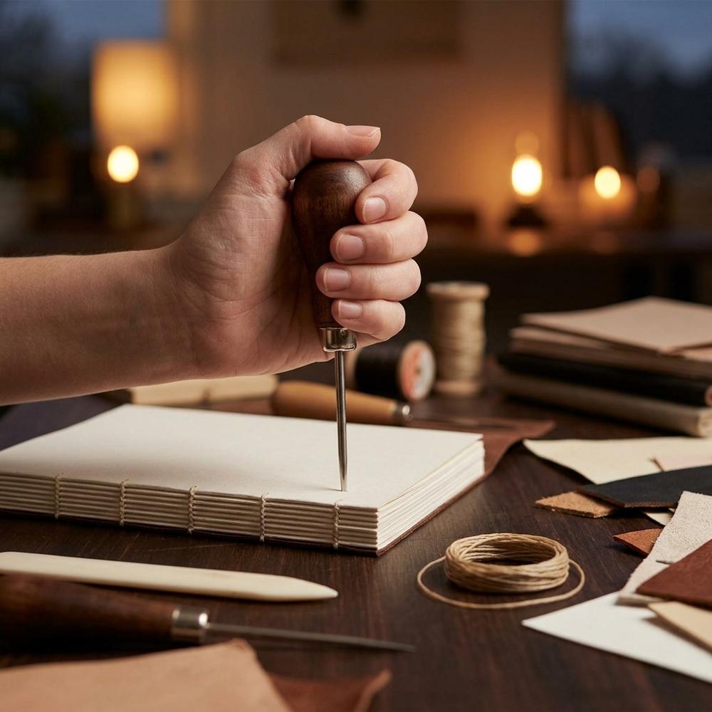 Bogbinding-prikkestift til at slå synhul
