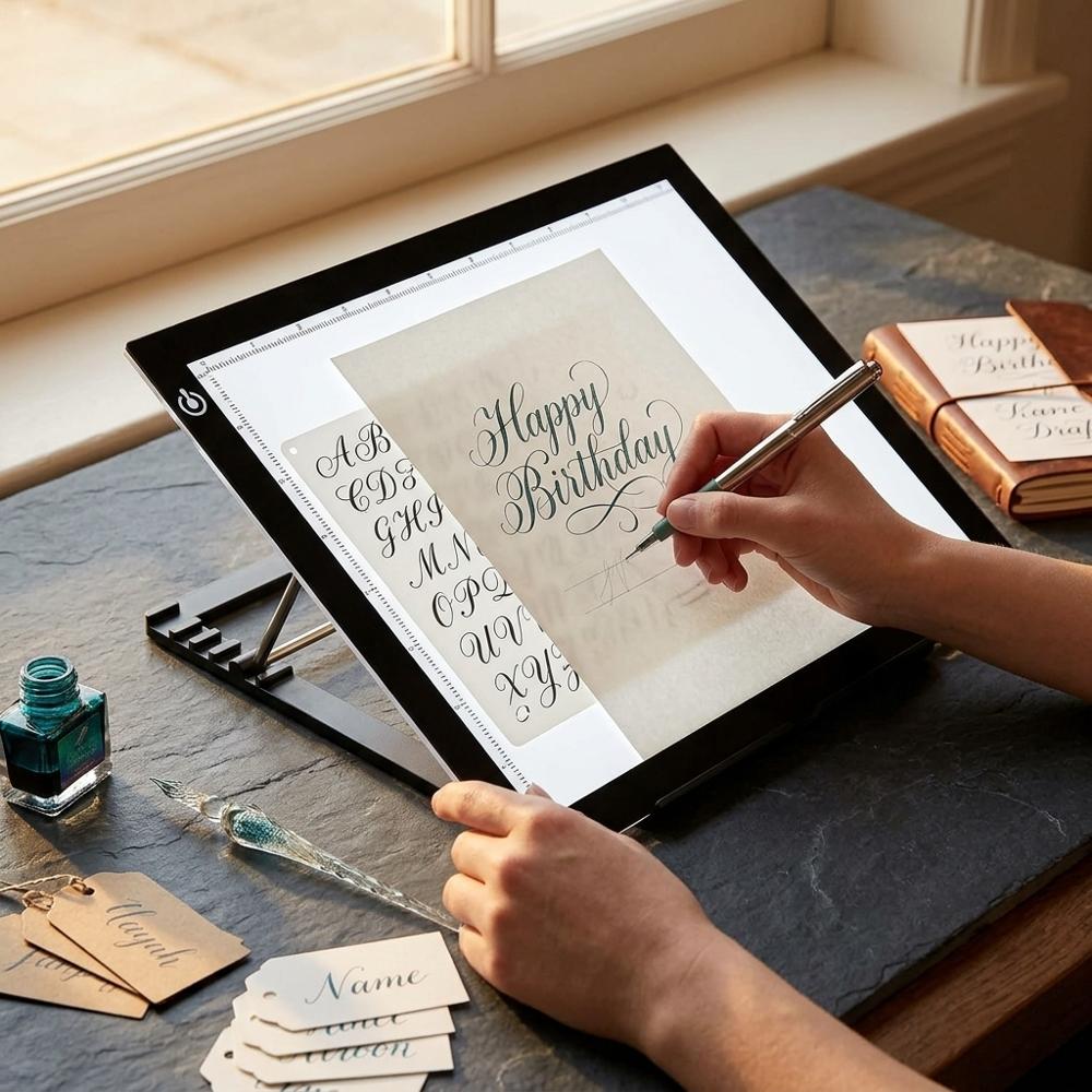 Table lumineuse LED pour peaufiner ses croquis de lettrage