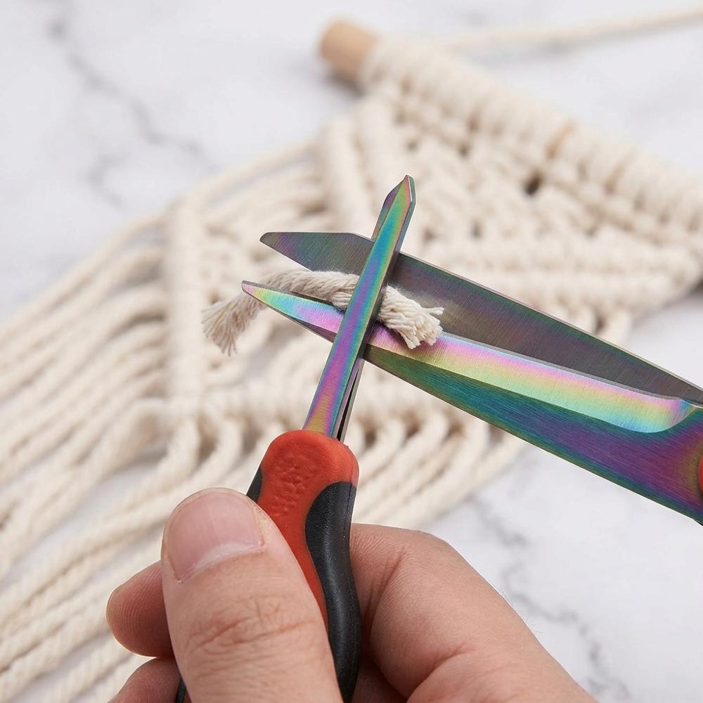 Heavy-duty fabric shears for clean cord and fringe cuts