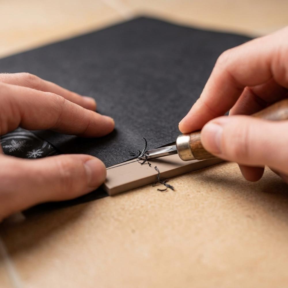 Graphite transfer paper for moving designs onto the block
