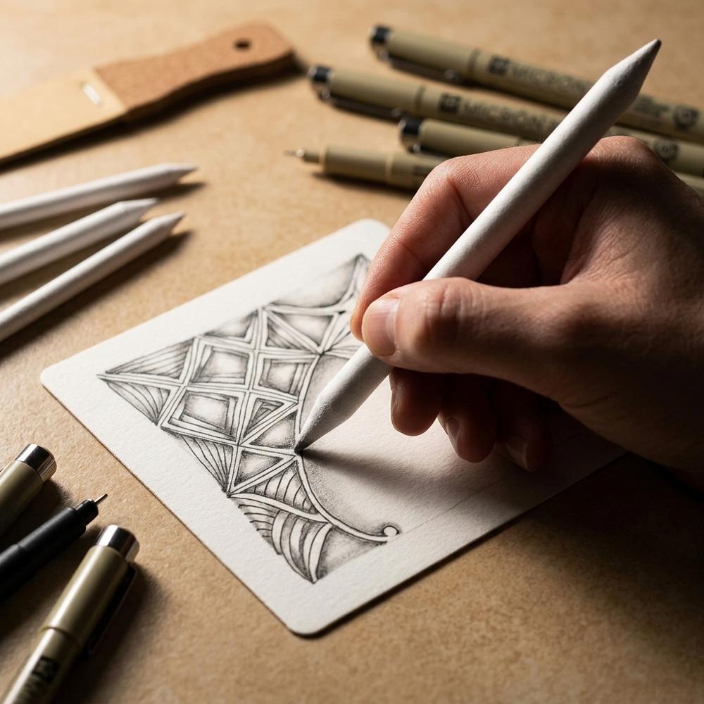 Papierwischer zum Verblenden der Grafit-Schattierung