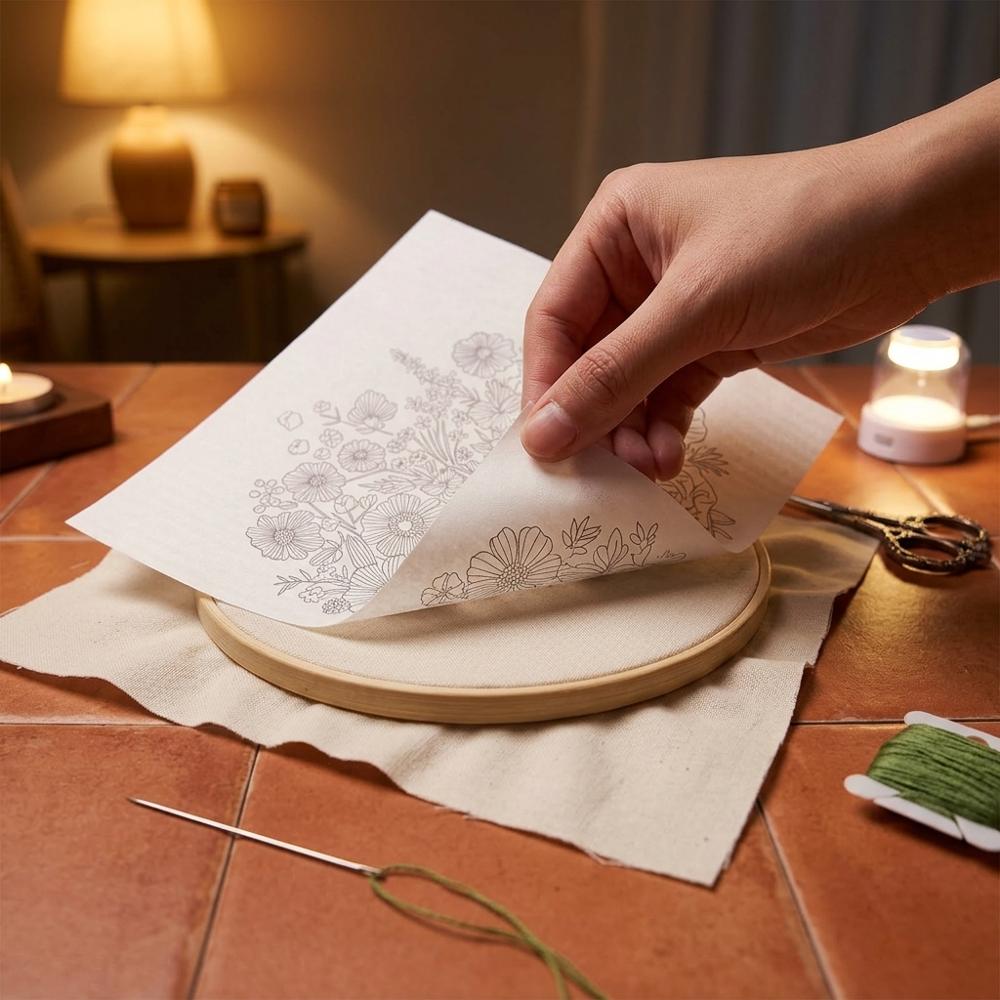 NUITPY Stick & Stitch Vandopløselig Broderistabilisator, 15 ark