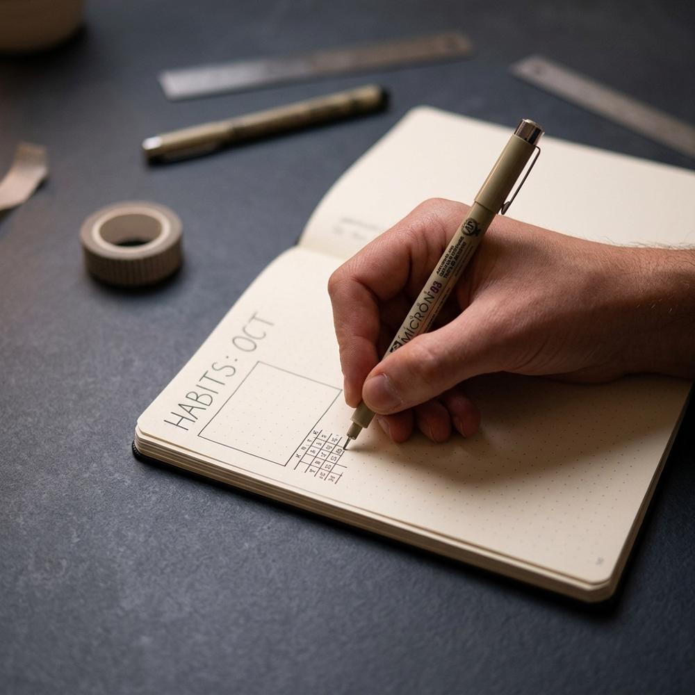 Black pigment fineliner pens for everyday writing and rapid logging