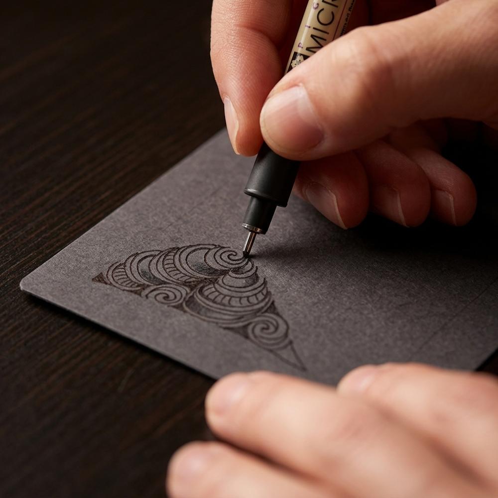 schwarze Papierkacheln, 3,5 Zoll, für Tangle-Kunst mit weißer Tinte