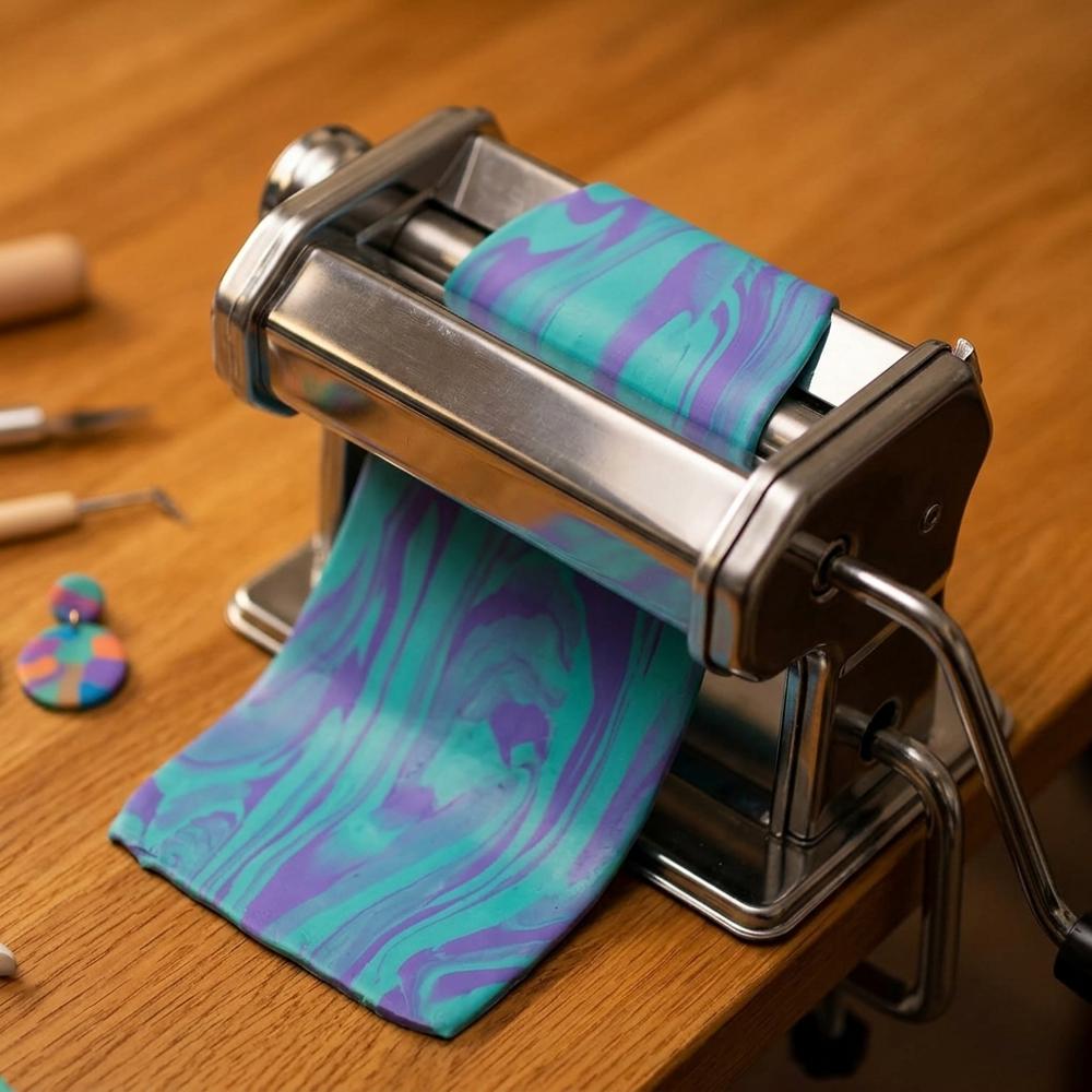 manual clay conditioning machine with adjustable thickness settings for polymer clay