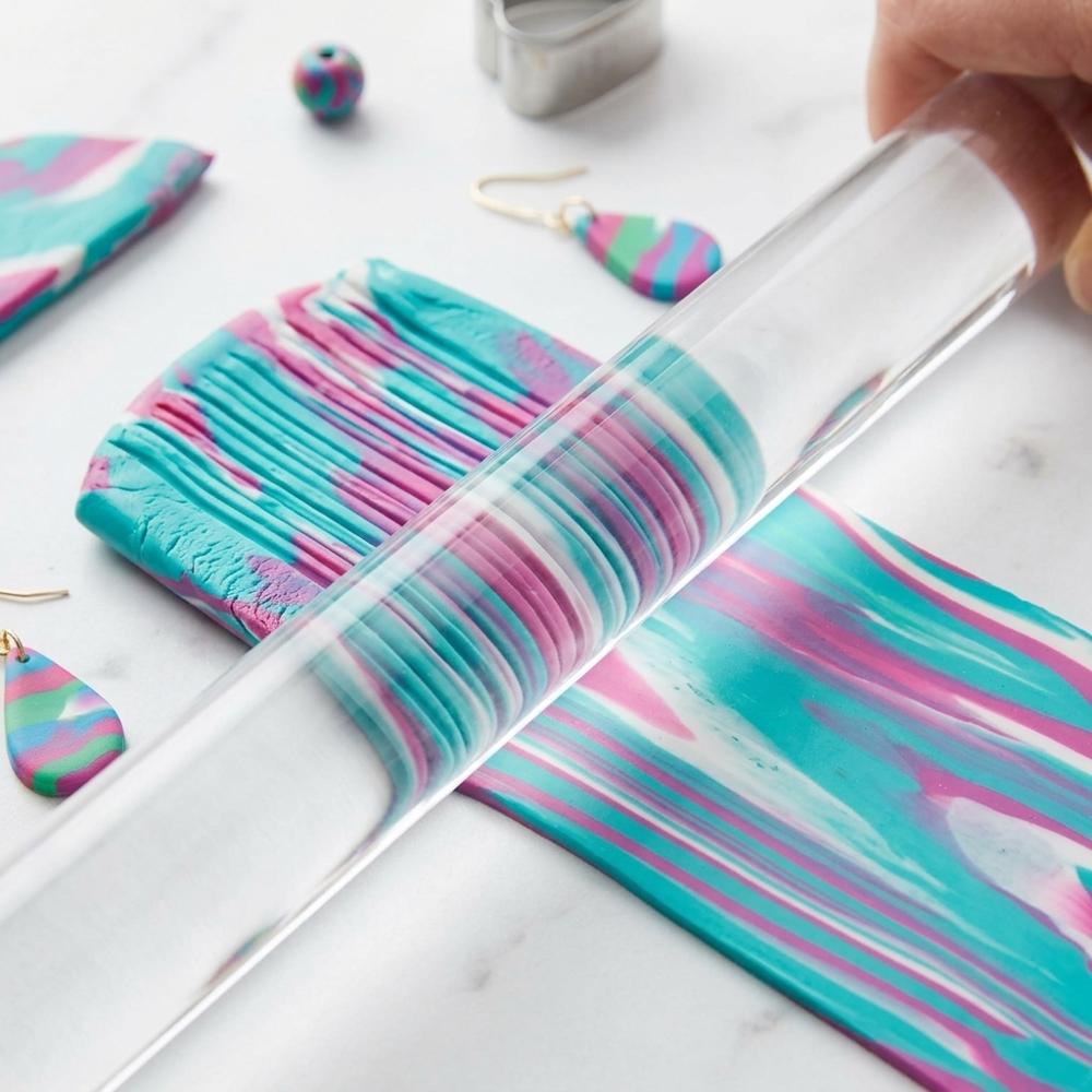 8-inch acrylic roller for smoothing and conditioning polymer clay
