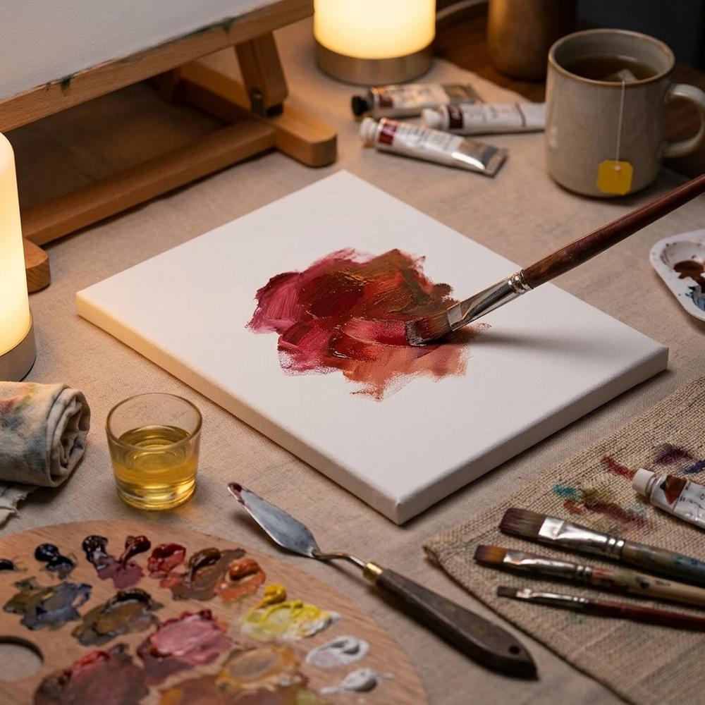 Tableros de lienzo de algodón imprimados con gesso para prácticas de óleo