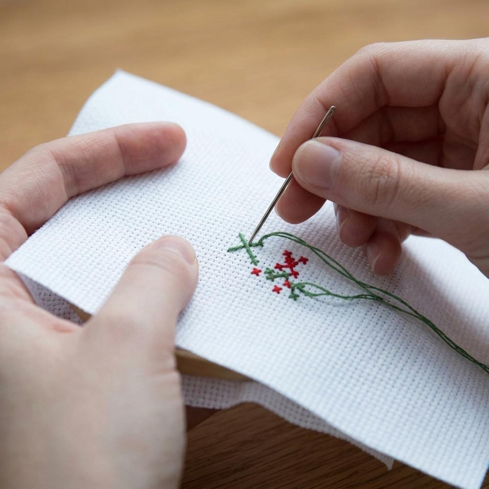 14-count white Aida fabric for cross-stitch practice and first projects