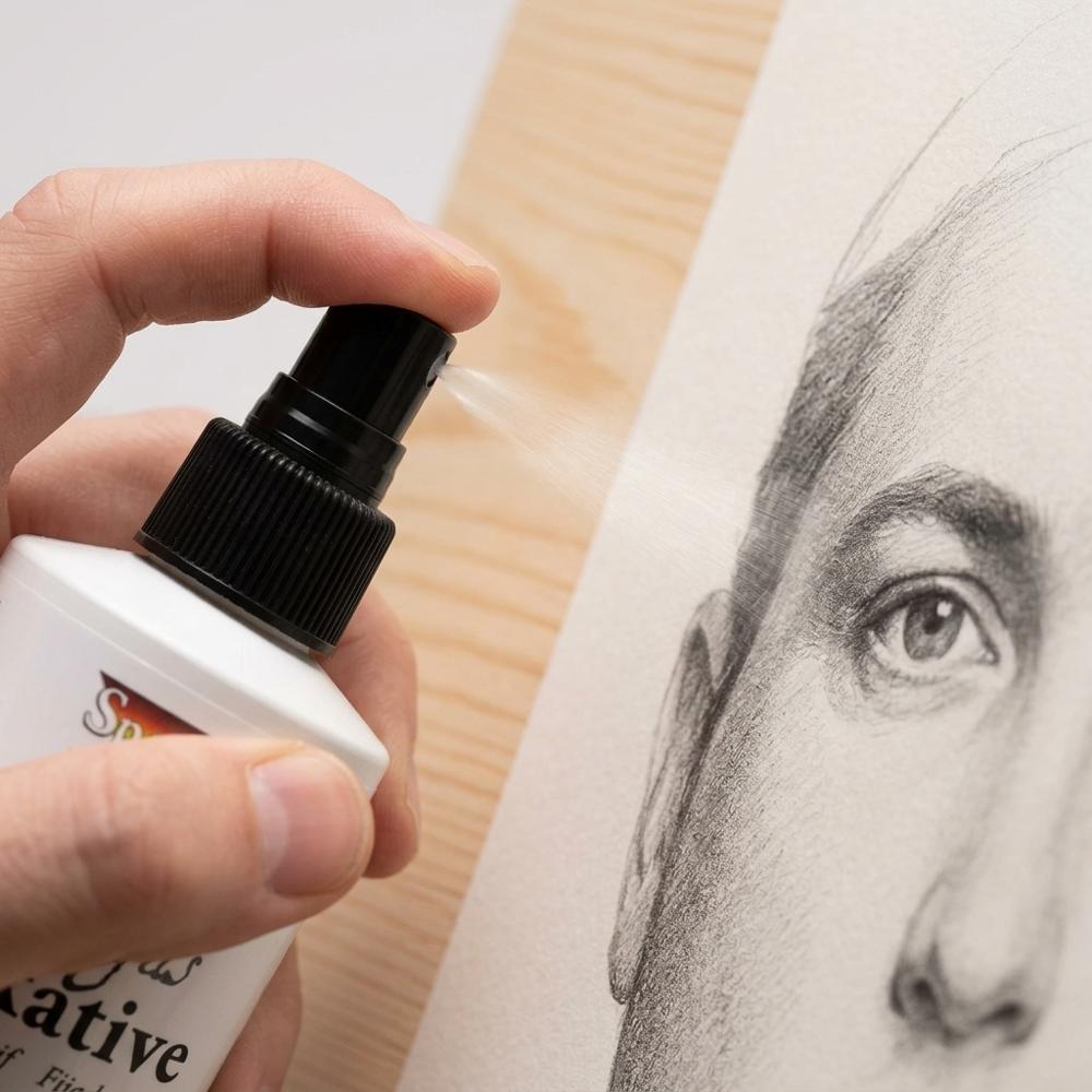 spray fixative for sealing finished graphite and white-chalk drawings