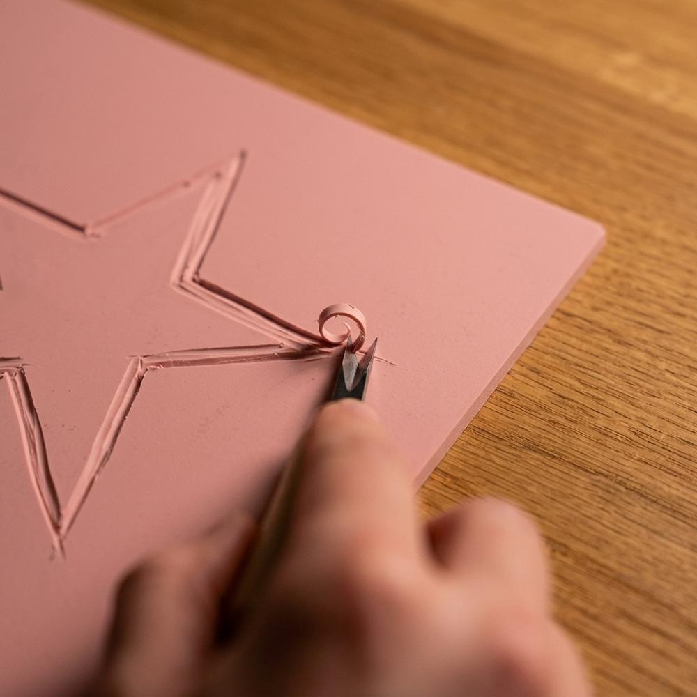 Soft rubber carving block for relief printmaking