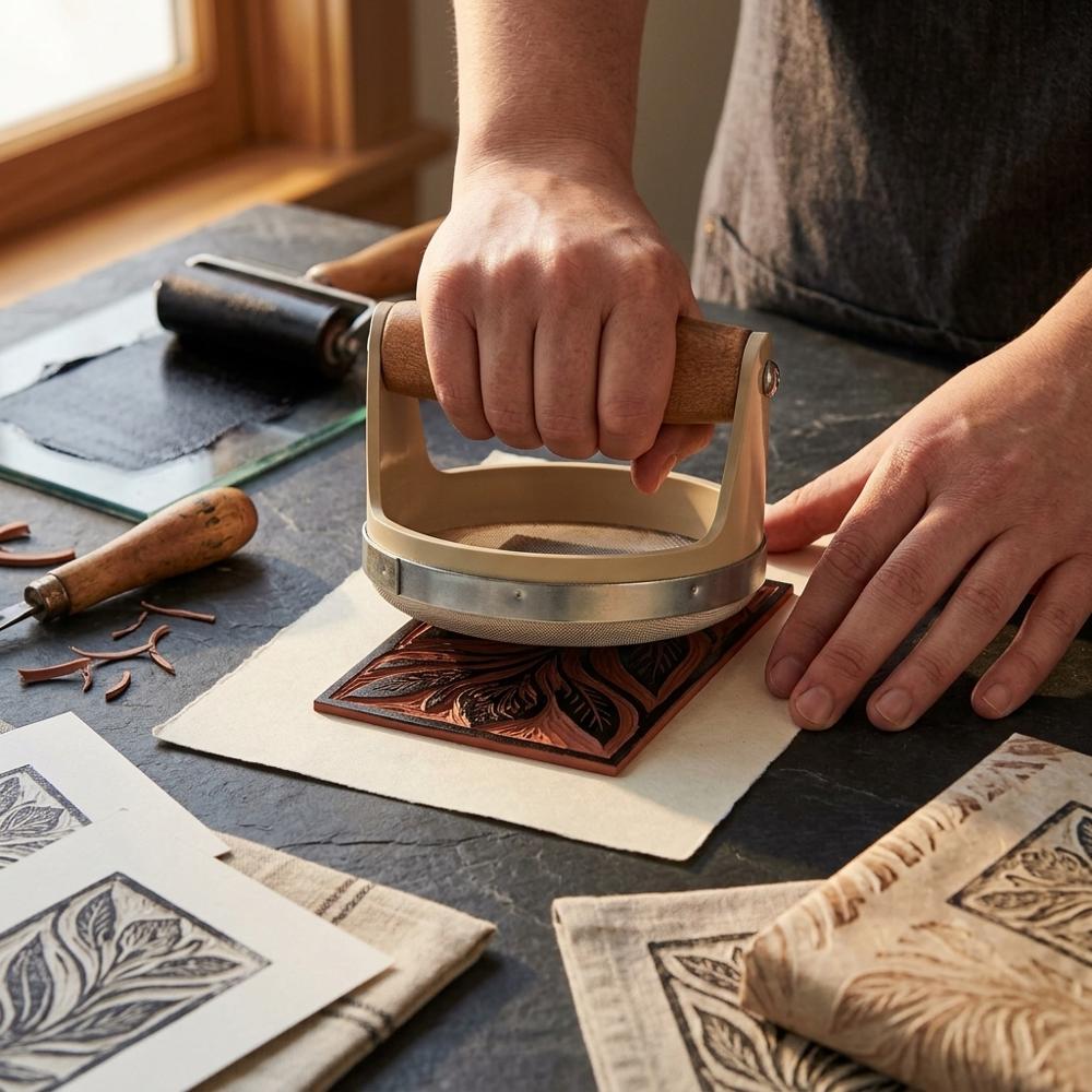 Hand baren for burnishing prints without a press