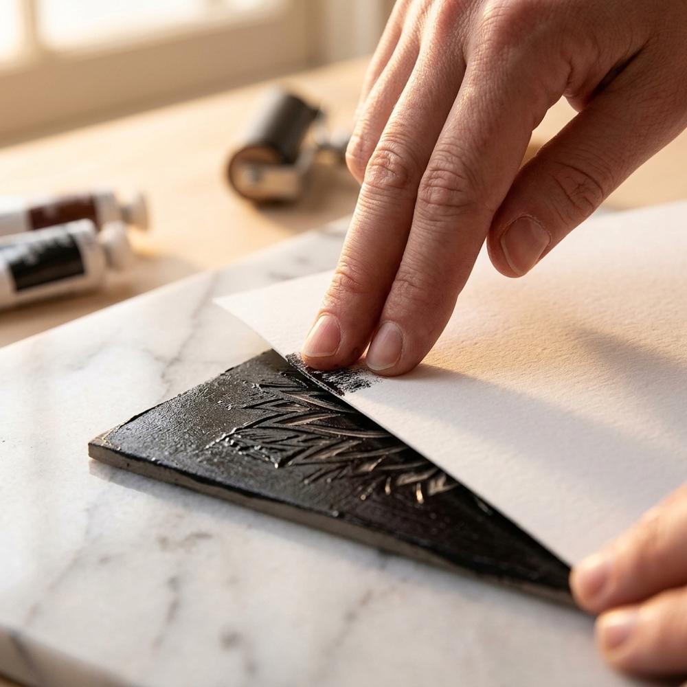 Smooth lightweight paper for relief prints