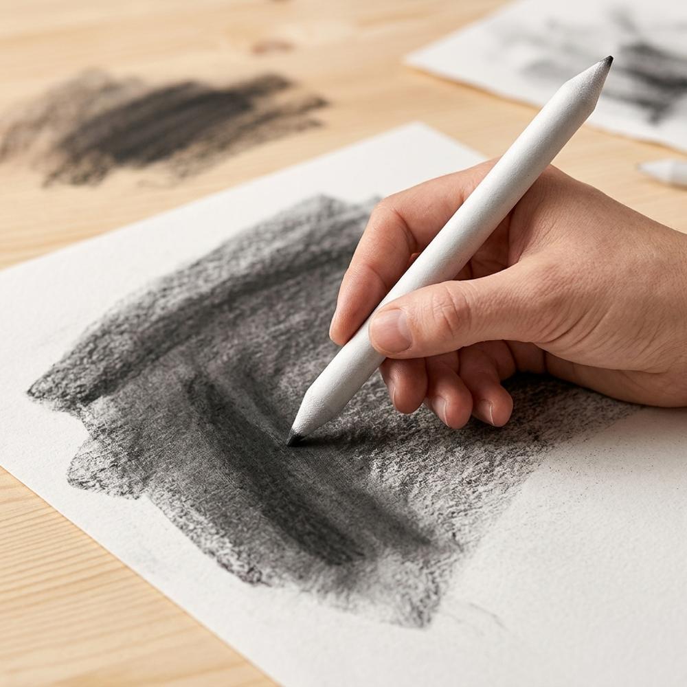 paper blending stumps for smoothing charcoal in small areas