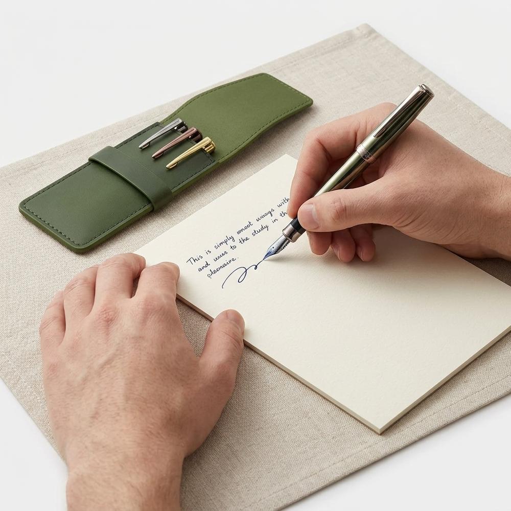 Leather sleeve for carrying a pen safely