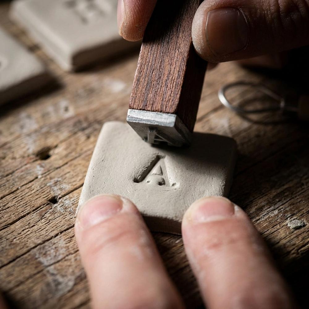 Set di timbri per lettere e numeri per imprimere parole nell'argilla