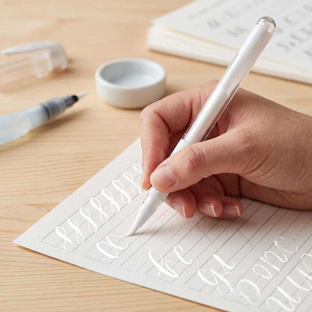 Opaque white gel pen for highlights on lettering