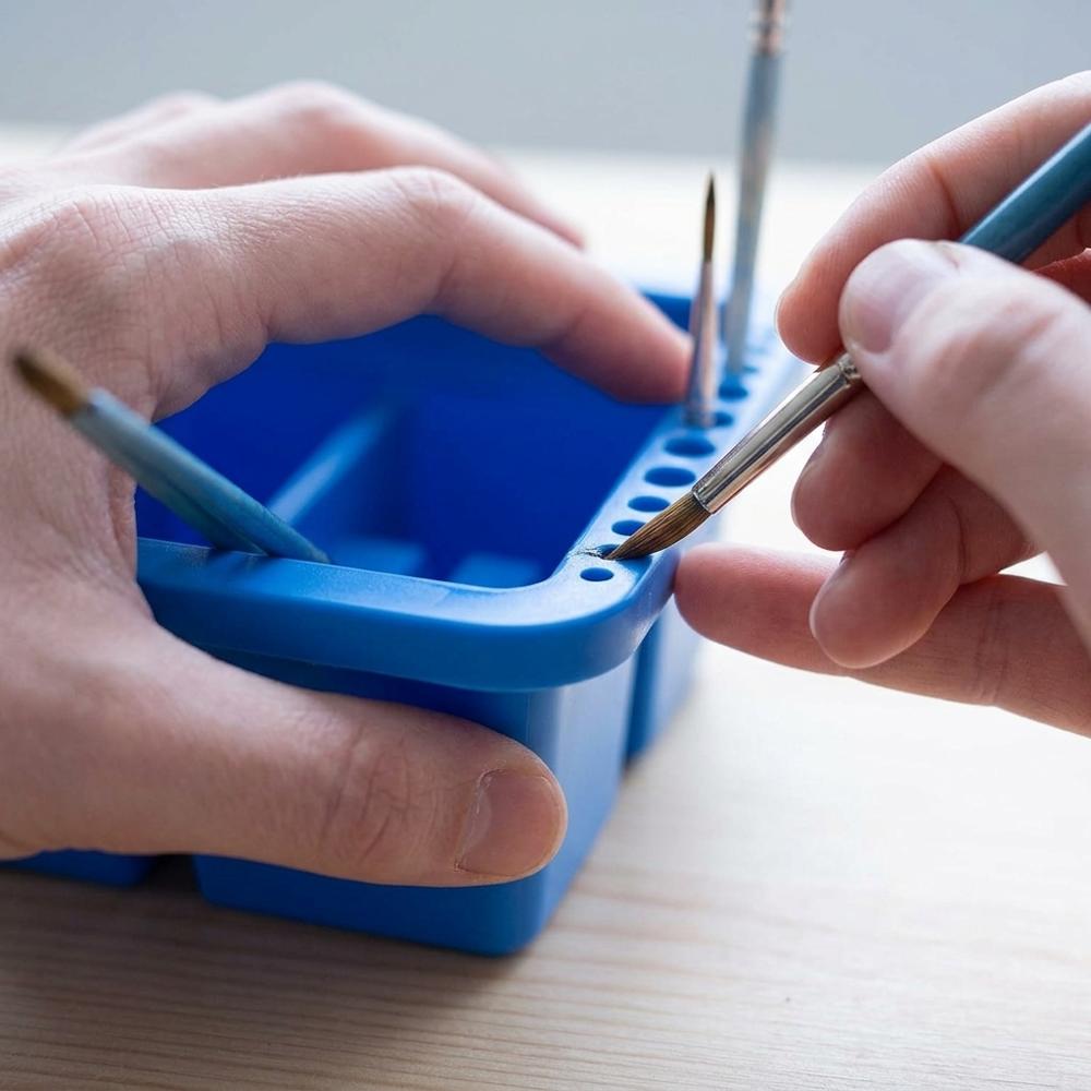 U.S. Art Supply 12-Huls Multifunktionel Plast Penselrenser og Holder med Paletlåg
