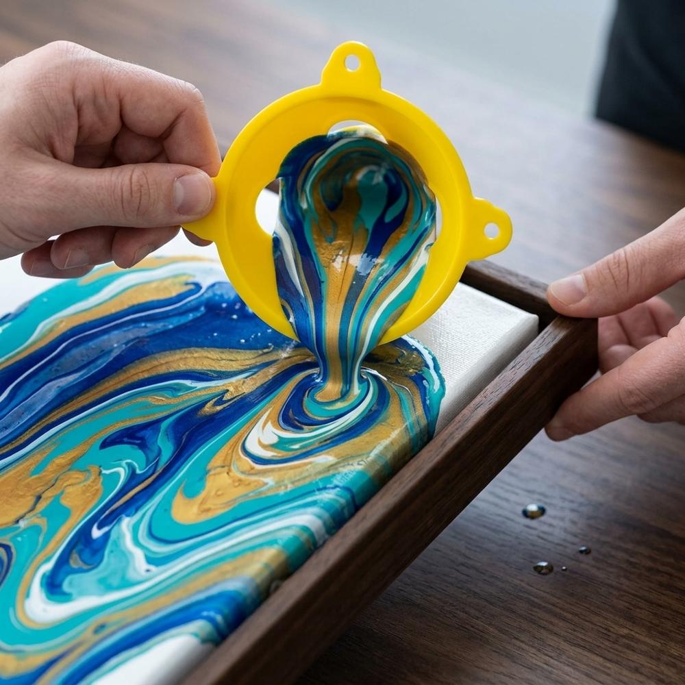 plastic cone risers for elevating canvases during pouring