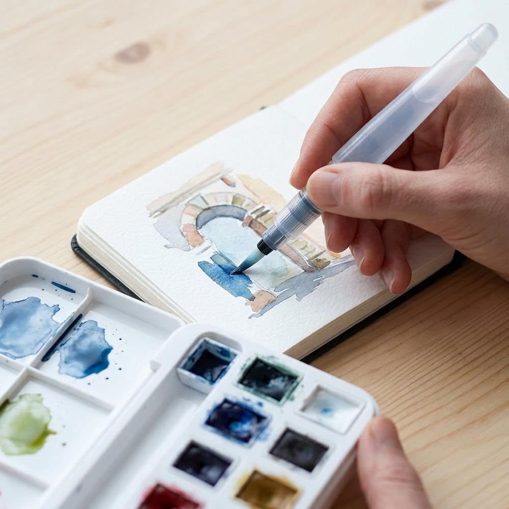 Compact Watercolor Half-Pan Set
