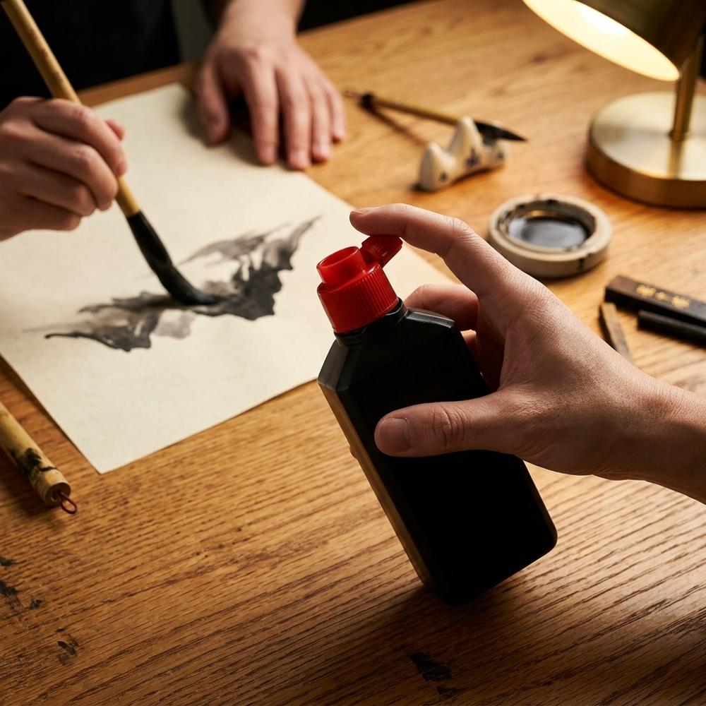 bottled liquid sumi ink for brush painting