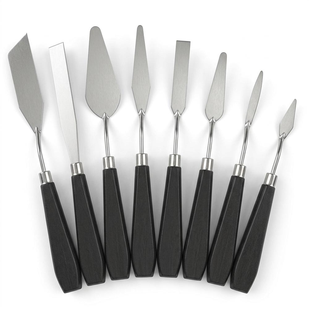 metal palette knives for scraping, texture, and fixing mistakes