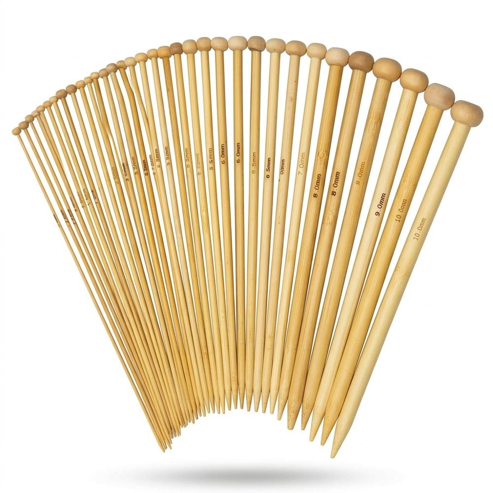 Complete Bamboo Knitting Needle Set