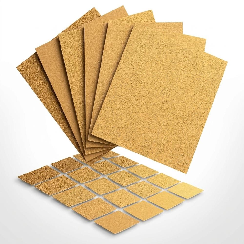 graded sandpaper assortment for prepping wood before burning