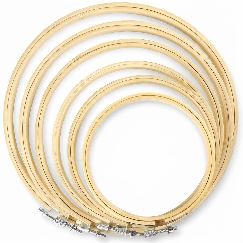 Caydo Bamboo Embroidery Hoop Set, 8 Sizes (4–10 Inch)