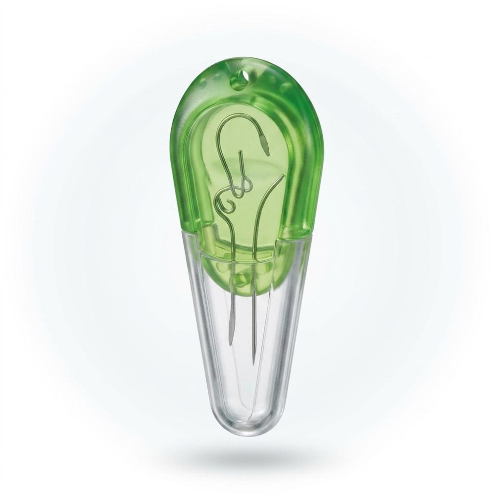flat-tip needle threader designed for embroidery and tapestry needle eyes